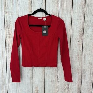 Levi's Bold Red Long Sleeve Women's Top